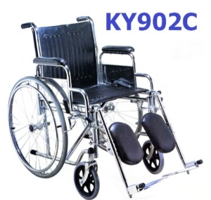 [탄탄] 스틸 거상형 휠체어 KY902C-43 (고무통바퀴,접이식,좌폭43cm) 보급형 중량20Kg