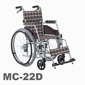 [미키코리아] 알루미늄 휠체어 MC-22D 보호자브레이크, 폭이좁아 휴대 및 차량탑재 간편 중량 12Kgs